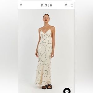 Dissh Luna Cream slip midi dress